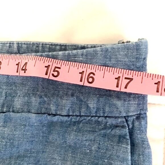 The Riviera Short Chambray Scalloped Hem Womens Size 12 Loft - Picture 8 of 10